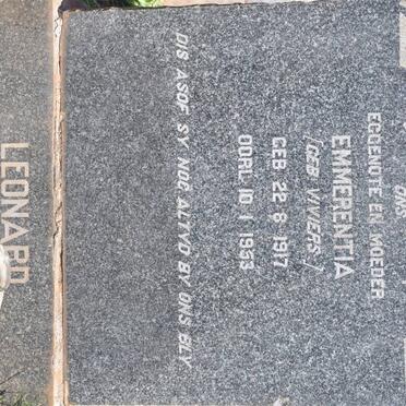 LEONARD Emmerentia nee VIVIERS 1917-1953