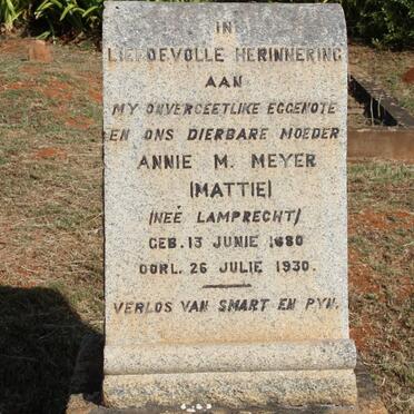 MEYER Annie M. nee LAMPRECHT 1880-1930