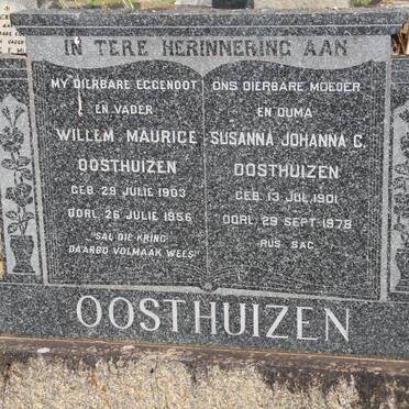 OOSTHUIZEN Willem Maurice 1903-1956 &amp; Susanna Johanna C. 1901-1978