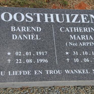 OOSTHUIZEN Barend Daniël 1917-1996 &amp; Catherina Maria ARPIN 1925-2010