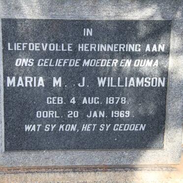 WILLIAMSON Maria M.J. 1878-1969
