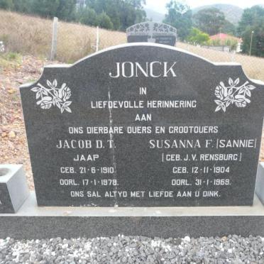 JONCK Jacob D.T. 1910-1978 &amp; Susanna F. J. VAN RENSBURG 1904-1969