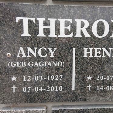 THERON Hennie 1927-2018 &amp; Ancy GAGIANO 1927-2010