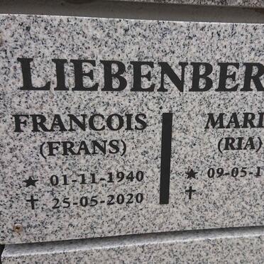 LIEBENBERG Francois 1940-2020 &amp; Maria 1944-