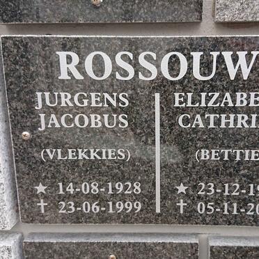 ROSSOUW Jurgens Jacobus 1928-1999 &amp; Elizabeth Cathrine 1929-2017