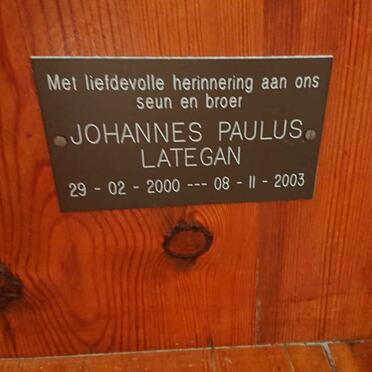 LATEGAN Johannes Paulus 2000-2003