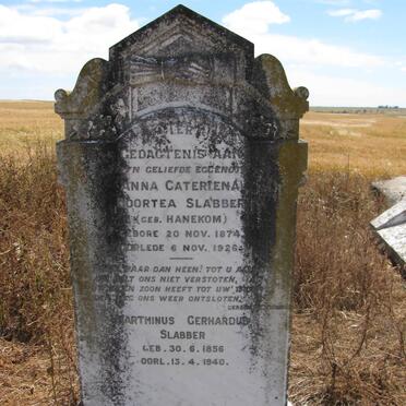 SLABBER Marthinus Gerhardus 1856-1940 &amp; Anna Cateriena Doortea HANEKOM 1874-1926