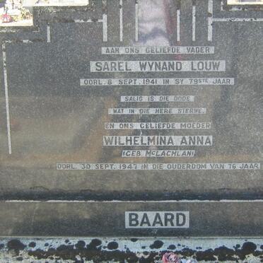 BAARD Sarel Wynand Louw -1941 &amp; Wilhelmina Anna MCLACHLAN -1947