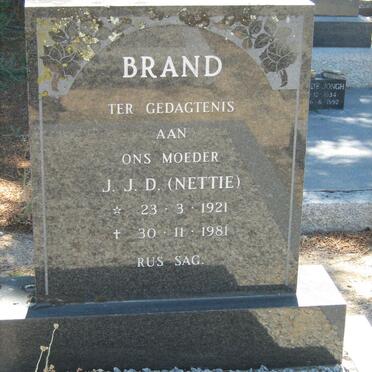 BRAND J.J.D. 1921-1981