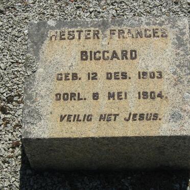 BICCARD Hester Frances 1903-1904
