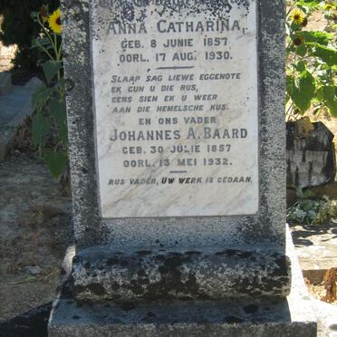 BAARD Johannes A. 1857-1932 &amp; Anna Catharina 1857-1930