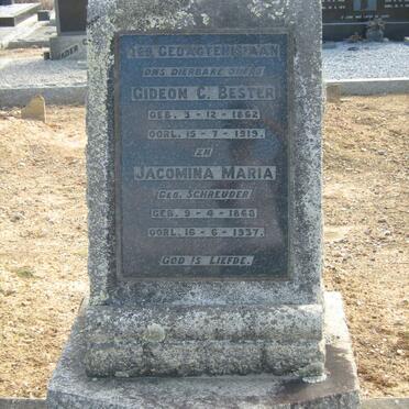BESTER Gideon C. 1862-1919 &amp; Jacomina Maria SCHREUDER 1868-1937