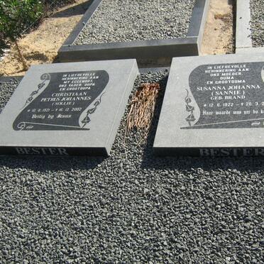 BESTER Christiaan Petrus Johannes 1921-2002 &amp; Susanna Johanna BRAND 1922-2006
