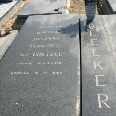 BLEEKER Susanna Engela Johanna nee COETZEE 1911-1987