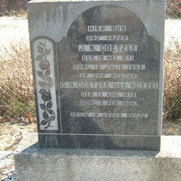 COETZEE J.N. 1871-1952 &amp; C.H. KOTZE 1872-1964