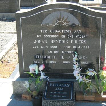 EHLERS Johan Hendrik 1888-1973 &amp; Elizabeth H.J. RABE 1893-1983 :: EHLERS Jan 1920-1999