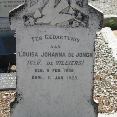 JONGH Louisa Johanna, de nee DE VILLIERS 1858-1923