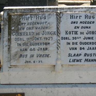 JONGH Coenraad, de -1937 &amp; Kotie, de -1986 