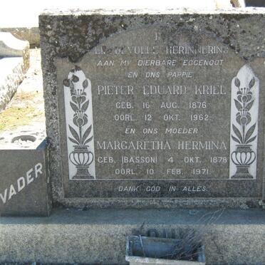KRIEL Pieter Eduard 1876-1962 &amp; Margaretha Hermina BASSON 1878-1971
