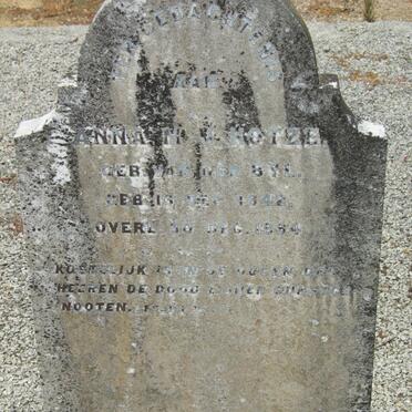 KOTZE Anna M.J. nee VAN DER BYL 1842-1894