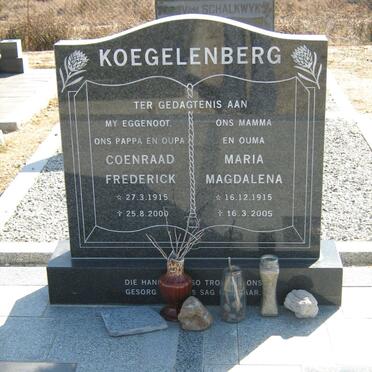 KOEGELENBERG Coenraad Frederick 1915-2000 &amp; Maria Magdalena 1915-2005