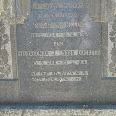 MELCK Philip A. 1864-1949 &amp; Hildagonda J. DUCKITT 1860-1914
