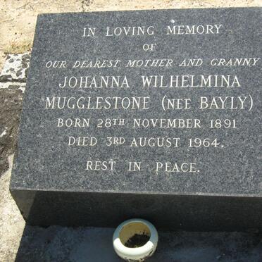 MUGGLESTONE Johanna Wilhelmina nee BAYLY 1891-1964