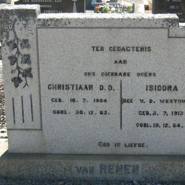 RENEN Christiaan D.D., van 1904-1963 &amp; Isidora V.D. WESTHUIZEN 1913-1964