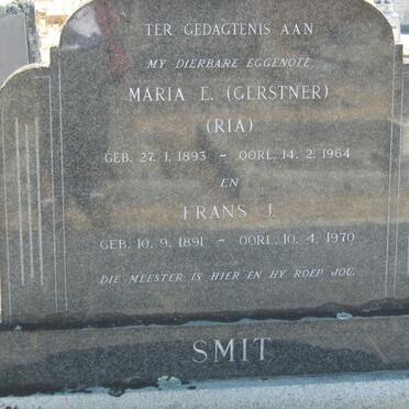 SMIT Frans J. 1891-1970 &amp; Maria E. GERSTNER 1893-1964
