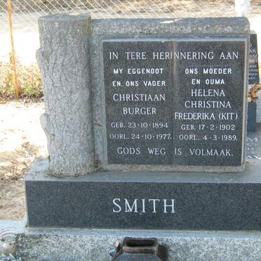 SMITH Christiaan Burger 1894-1977 &amp; Helena Christina Frederika 1902-1989