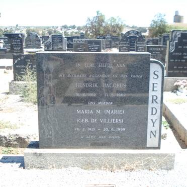 SERDYN Hendrik Jacobus 1912-1962 &amp; Maria M. DE VILLIERS 1921-1999