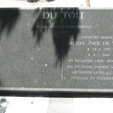 TOIT Alida, du nee DE WAAL 1937-2000