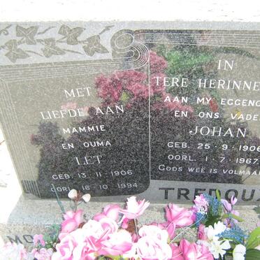 TREDOUX Johan 1906-1967 &amp; Let 1906-1994