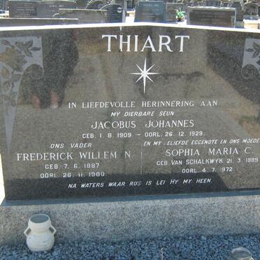 THIART Frederick Willem N. 1887-1980 &amp; Sophia Maria C. VAN SCHALKWYK 1889-1972 :: THIART Jacobus Johannes 1909-1929