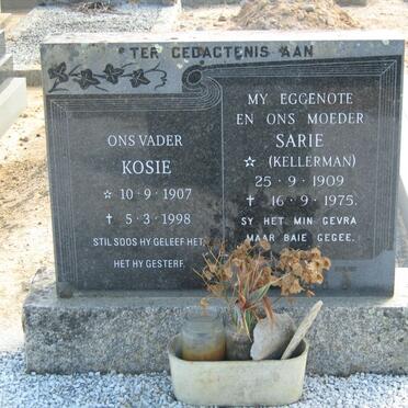 ? Kosie 1907-1998 &amp; Sarie KELLERMAN 1909-1975