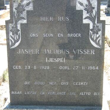 VISSER Jasper Jacobus 1928-1964