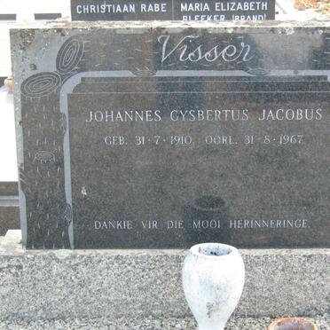 VISSER Johannes Gysbertus Jacobus 1910-1967