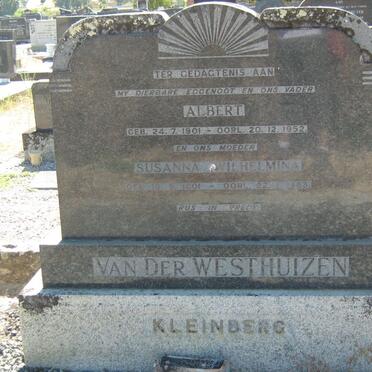 WESTHUIZEN Albert, van der 1901-1952 &amp; Susanna Wilhelmina 1901-1983