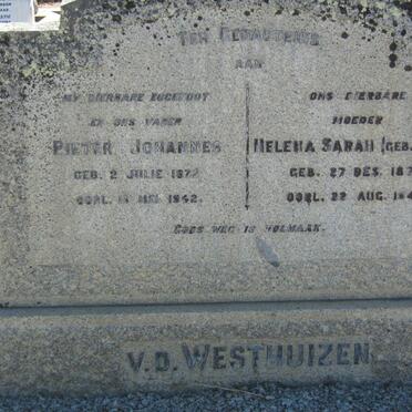 WESTHUIZEN Pieter Johannes, v.d. 1872-1942 &amp; Helena Sarah SADIE 1876-1949