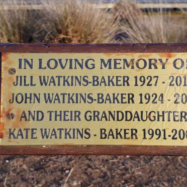 BAKER John, WATKINS 1924-2009 &amp; Jill 1927-2010 :: WATKINS-BAKER Kate 1991-2009