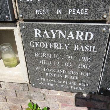 RAYNARD Geoffrey Basil 1985-2007