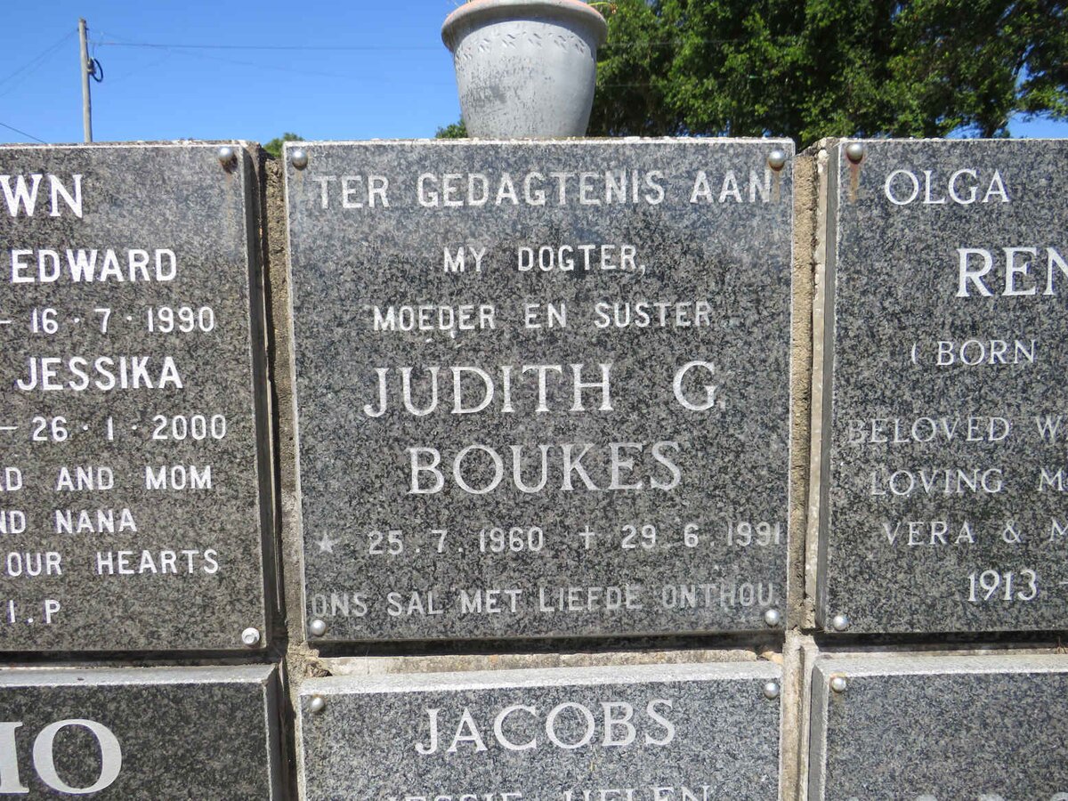 BOUKES Judith G. 1960-1991