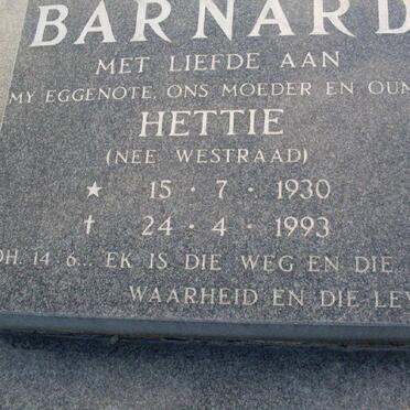 BARNARD Hettie nee WESTRAAD 1930-1993
