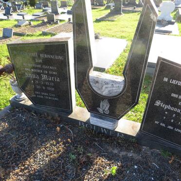 BOUWER Stephanus Johannes 1928-2004 &amp; Anna Maria 1933-1991