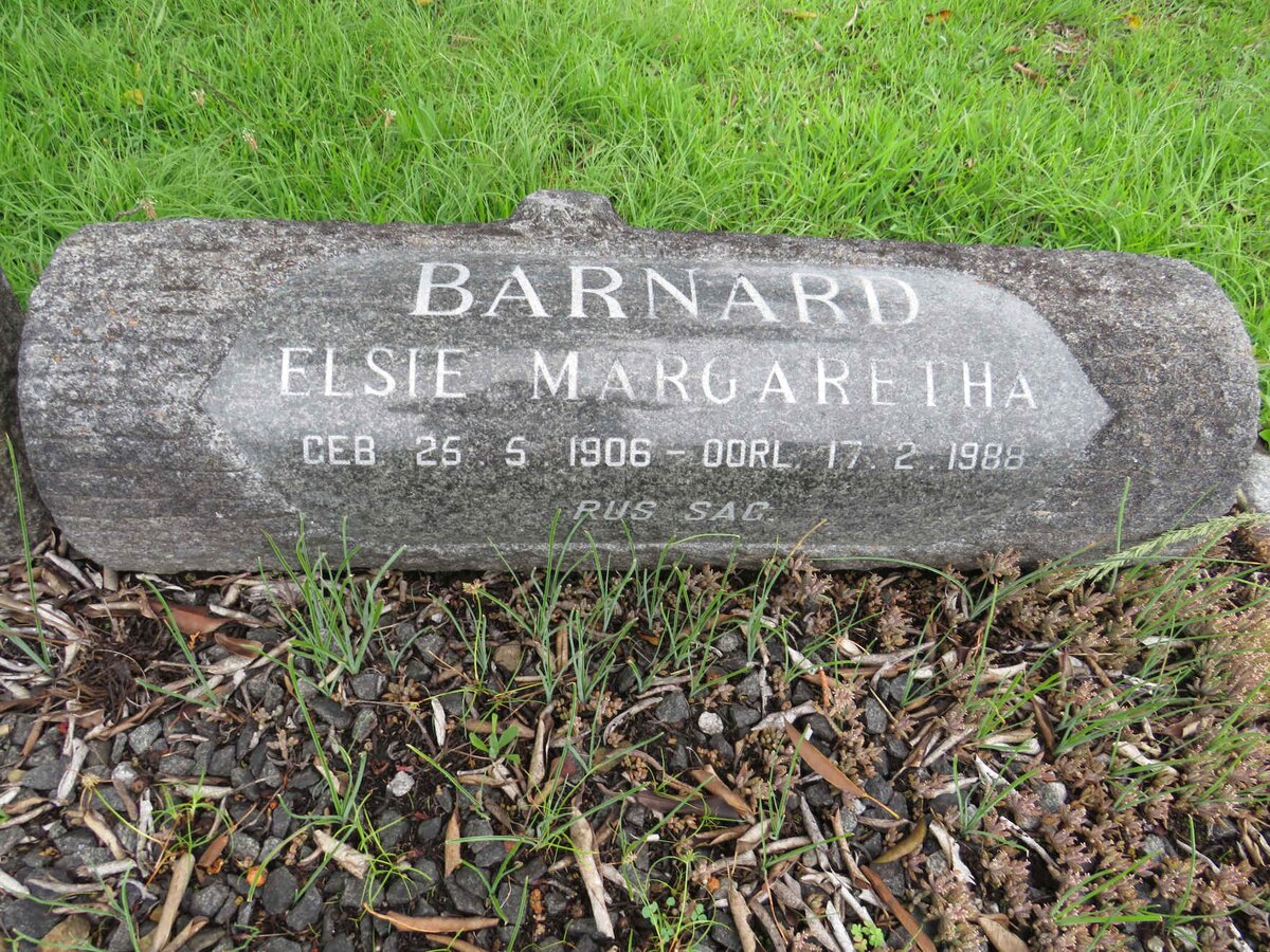 BARNARD Elsie Margaretha 1906-1988