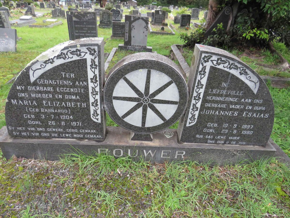 BOUWER Johannes Esaias 1897-1980 & Maria Elizabeth BARNARDO 1904-1971
