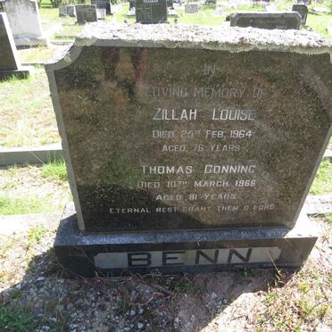 BENN Thomas Conning -1966 &amp; Zillah Louise -1964