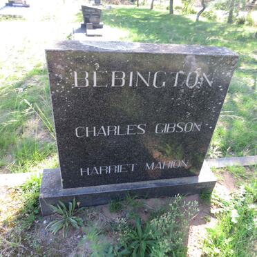 BEBINGTON Charles Gibson &amp; Harriet Marion