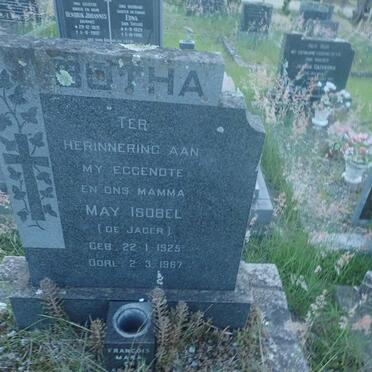 BOTHA May Isobel nee DE JAGER 1925-1967