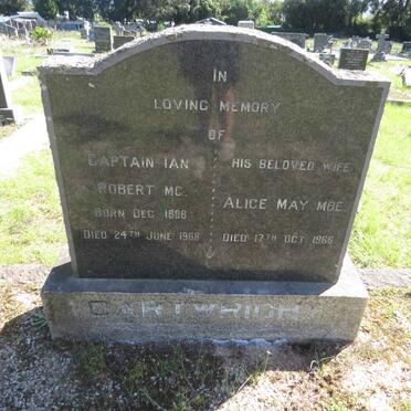 CARTWRIGHT Ian Robert 1888-1966 &amp; Alice May -1966